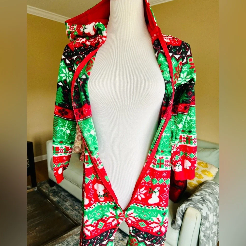 The Children's Place Kids XL 14 Holiday Onesie Snowman Christmas Fleece
